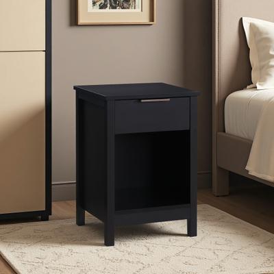ZWYO HOSIMU "15.7"" Particle Board 3-Tier Nightstand with Storage Drawer and Open Shelf for Bedroom & Living Room"