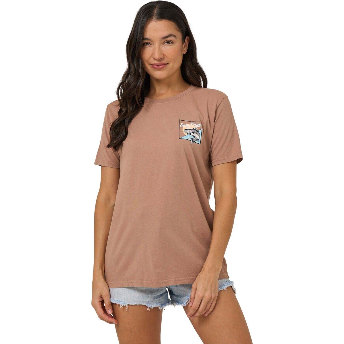 Salty Crew Fish Stamp BF Tee mocha (MOC) S 25035163W-MOC-S
