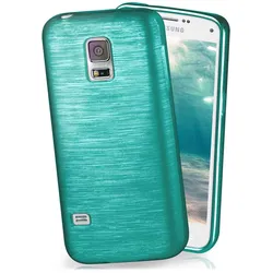 moex Brushed Case für Samsung Galaxy S5 – Silikon Handyhülle, Backcover in Aluminium Optik