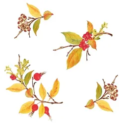 Airlaid Serviette Kristina, 40 x 40 cm, 50 Stück - Mank - Herbst Kürbis Blätterkranz