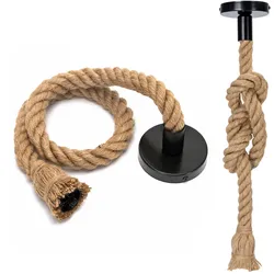 Aigostar E27 Hanfseil-Lampenfassung mit Kabel Hängelampenhalter Vintage Nostalgie Retro Natur