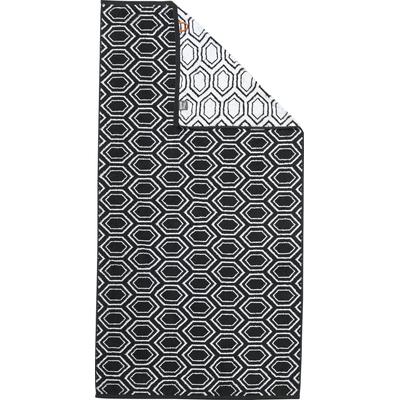 Duschtuch DONE. "Daily Shapes Ethno", schwarz-weiß (schwarz, weiß), B:70cm L:140cm, Jacquard-Walkfrottier, Obermaterial: 100% Baumwolle, Handtücher, Jacquardgewebe, modernes Muster