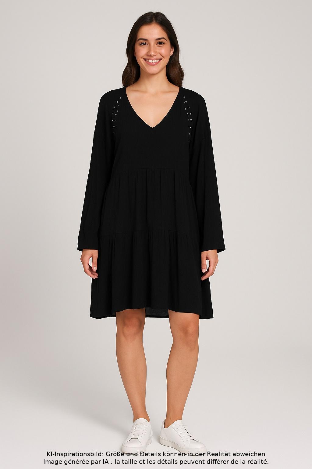Second Hand Einzelstücke Damen Kleid, Schwarz, Gr. S, Viskose - Second Hand