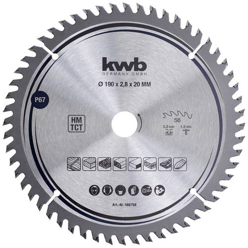 Kwb 586768 Hartmetall Kreissägeblatt 190 x 20mm 1St.