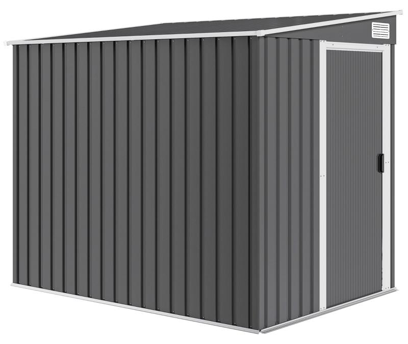 Metall Gerätehaus 2,81m² 154x206,5x181 cm Geräteschuppen mit Pultdach Fundament