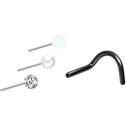 Titan Nasenstecker Spirale mit Push Fit AUFSATZ MIX