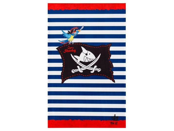 Kinderteppich Pirat blau/Rot/Weiß 100x160 cm