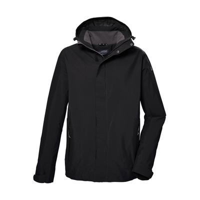 Outdoorjacke KILLTEC "KOS 183 KG MN JCKT", Herren, Gr. 27, schwarz, Obermaterial: 100% Polyester.Futter: 100% Polyester, Jacken Outdoorjacke, Wind- und wasserdichte Funktionsjacke mit abzippbarer Kapuze