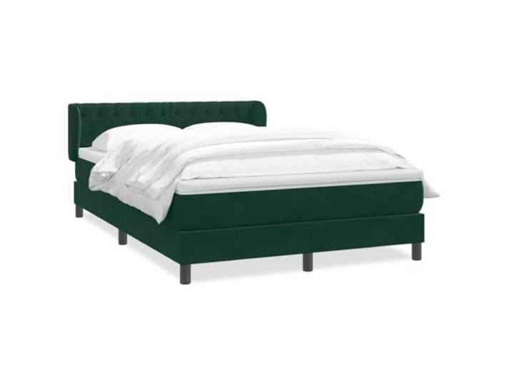 LKJephalotrop Boxspringbett 160x220cm mit Matratze Topper Dunkelgrün Samt Elegantes Polsterbett für das Schlafzimmer mit verstellbarem Kopfteil, punktelastischer Matratze und weichem Samtbezug.