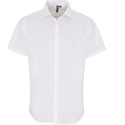 Premier Workwear Herren Popeline Stretch Hemd kurzarm PR246