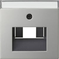 Abdeckung für UAE/IAE (ISDN) und Netzwerk Anschlussdose mit Beschriftungsfeld, Zentralplatte edelstahl, Retail