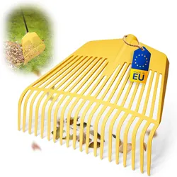 Novatool Laubbesenkopf , 2 in 1 Kombigerät , Laubbesen und Laubgabel mit 26 Kunststoff-Zinken , Arbeitsbreite 60cm , Laubrechen , Gartenbesen , Rasenrechen , Harke für Gartenabfall , Gartengerät ohne Stiel