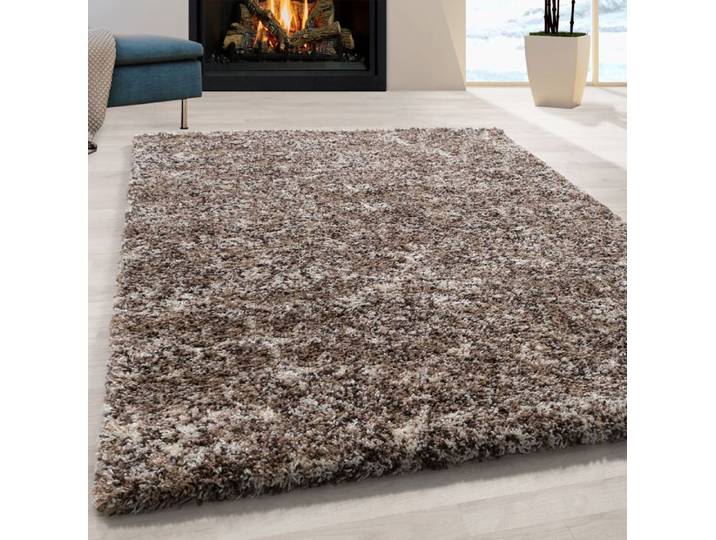 Teppium Tapis de salon chiné beige 280x370 cm tapis shaggy à poils longs tapis moelleux