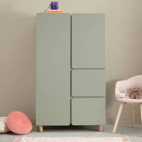 NOUS Kids kledingkast Sky voor de kinderkamer met deuren en laden