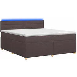 vidaXL, Boxspringbett, Boxspringbett mit Matratze Dunkelbraun 180 x 200 cm Stoff (180 x 200 cm)