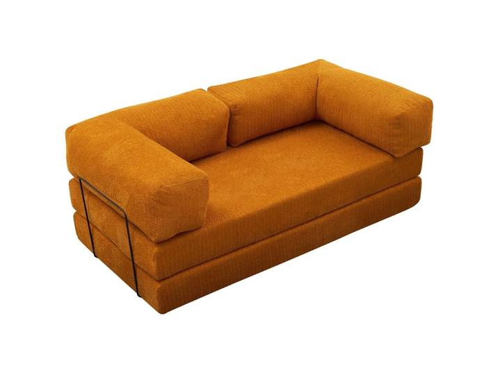 Bettsofa Foldbar orange Polyester B 190 T 95 cm - Bettsofa