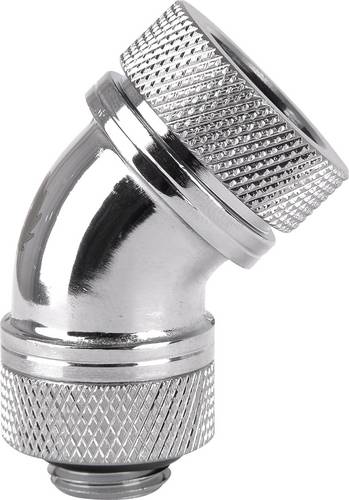 Thermaltake Pacific G1/4 PETG Tube 45-Degree Compression 16mm OD - Chrome Wasserkühlung-Winkelverbinder