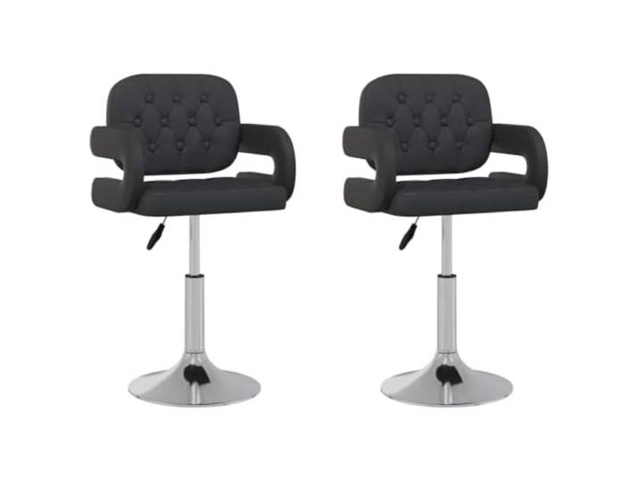 NLQMSU Esszimmerstühle, drehbar, 2 Stück, Schwarz, Kunstleder Höhenverstellbarer Sitz, 360-Grad-Drehung, verchromte Stahlbeine, leicht zu reinigendes Kunstleder, 110 kg pro Sitz,