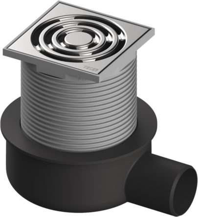 TECEdrainpoint S 50 Ablaufset 3601050 100x100 mm, DN50, waagerecht, superflach