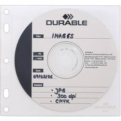 Durable CD/DVD Ordner-Hülle 523919 2 CDs/DVDs/Blu-rays Transparent, Weiß Polypropylen 10 St.