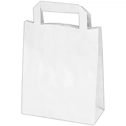 250x GASTRO Papiertragetaschen 22 x 18 x  8 cm mit EAN-Code weiss
