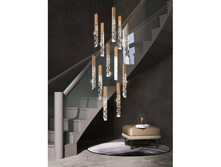 Nouveau moderne Led salon suspension Duplex cristal Penthouse spirale luxe chambre Restaurant suspendu chambre décoration