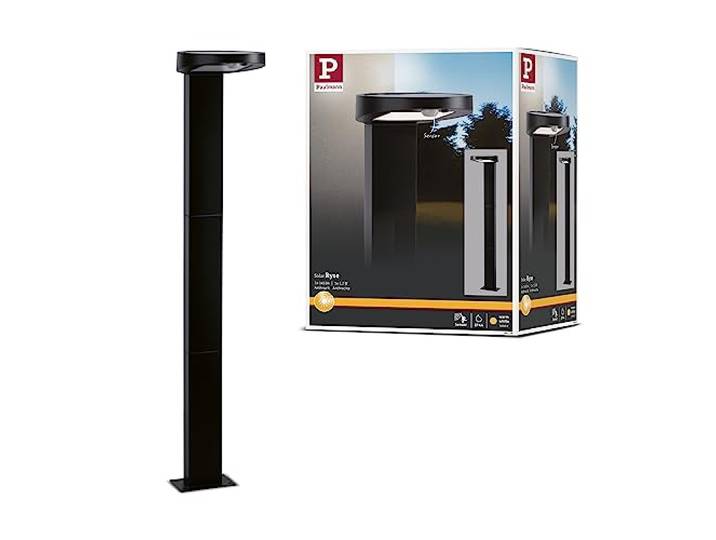 Paulmann 94249 Solar Pollerleuchte Ryse LED Außenleuchte incl. 1x1,2 Watt Anthrazit Kunststoff 3000 K Warmweiß