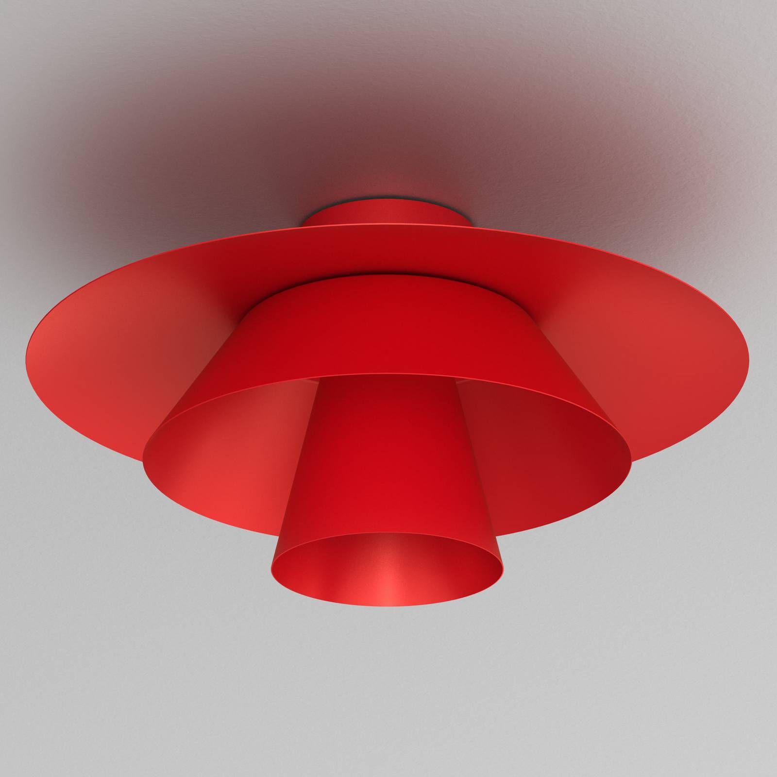 Deckenlampe Plato Luminex, dimmbar, rot, für Wohn- / Esszimmer, Metall, Modern, Deckenlampe