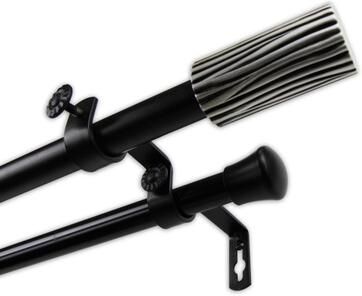 "InStyleDesign 13/16"" Two Tone Pedestal Collection Double Curtain Rod"