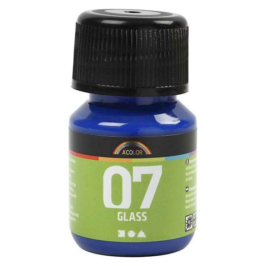 Creativ Company Permanente Glasverf - Briljant Blauw, 30ml (30 ml) (20110534)
