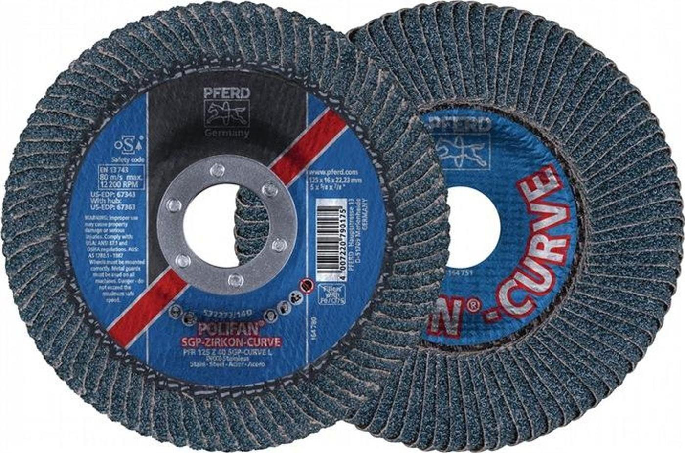 PFERD POLIFAN PFR 125 Z 40 SGP-CURVE L lamellenslijpschijf voor paarden