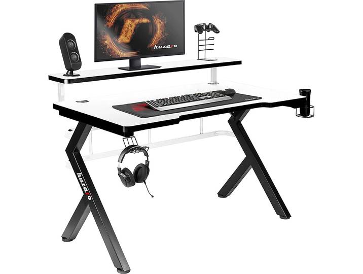 Bureau d'ordinateur Huzaro Hero 5.0\, couleur blanche