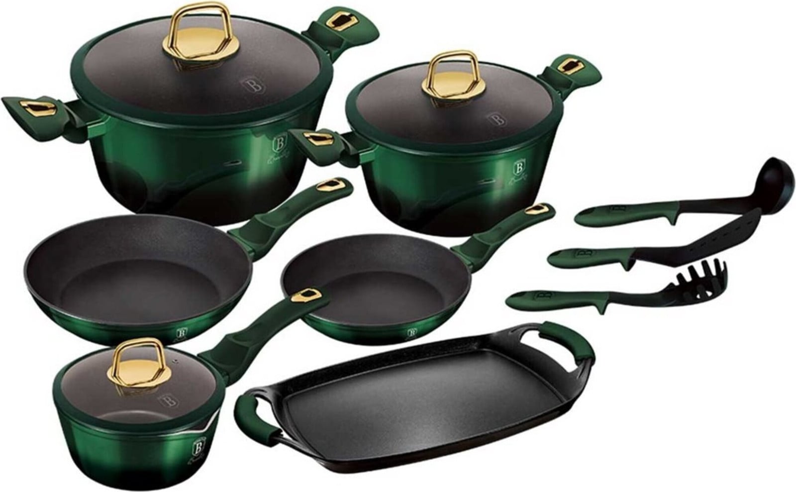 Berlinger Haus Metallic Emerald Line BH6066 Potten, 12 stuks