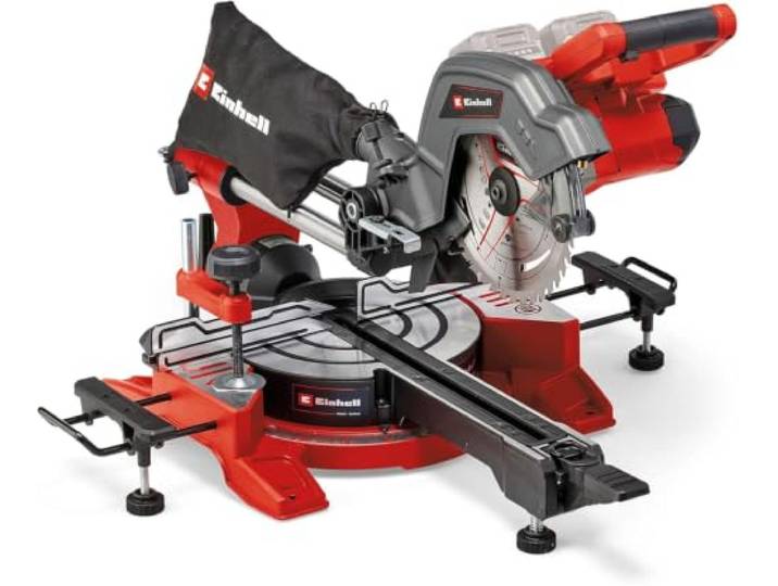 Einhell Akku-Zug-Kapp-Gehrungssäge TE-SM 36/8 L Li-Solo PXC 36 V 65 x 305 mm Schnitttiefe/-breite 1x Ø 216 mm Sägeblatt neigbarer Sägekopf ohne Akku