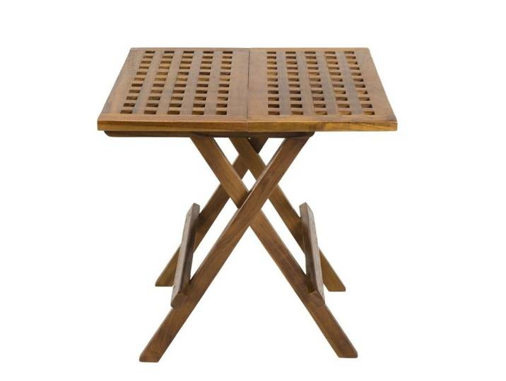 Table de Jardin Carrée en Teck Troxi 50cm - Paris Prix - Marron