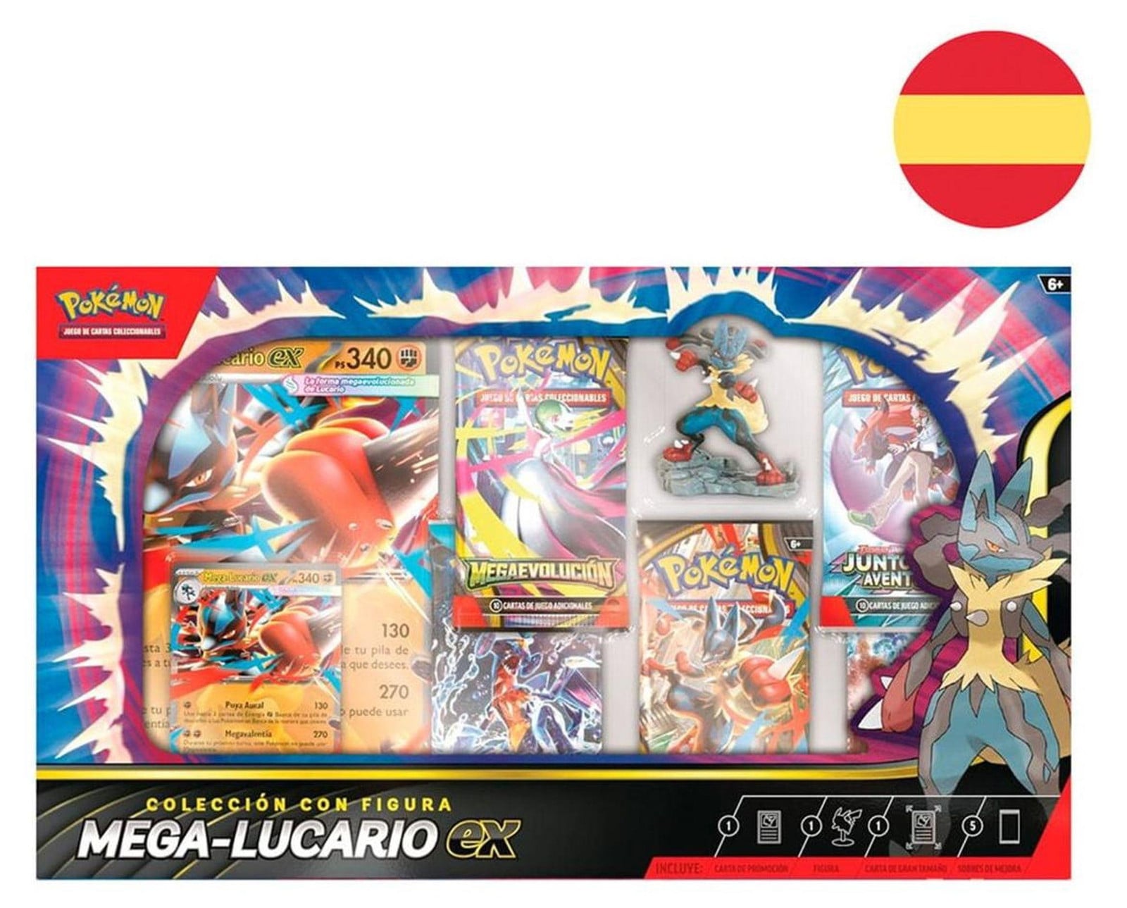 Pokémon Kaartspel Mega-Lucario-ex Blisterset met figuur Spaanse editie van Nintendo