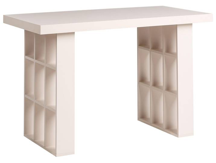 BELIANI Schreibtisch Hellbeige MDF 120 x 60 cm mit 18 Fächern Stauraum Skandinavischer Stil für Homeoffice Bürotisch