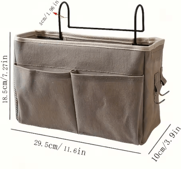 Inspire Picks Minimalist Bedhead Storage Rack And Wall Mounted Bedside Basket gray
