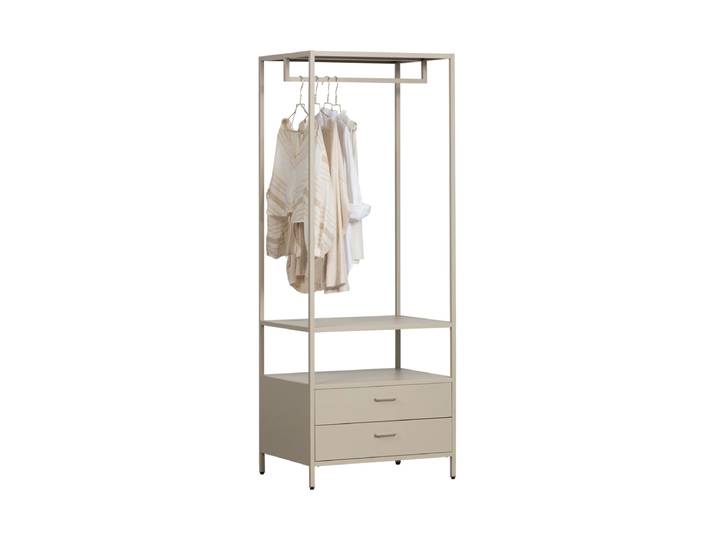 Design Garderobe/offener Kleiderschrank „Ferries“ Sand 70 x 185 cm De Eekhoorn