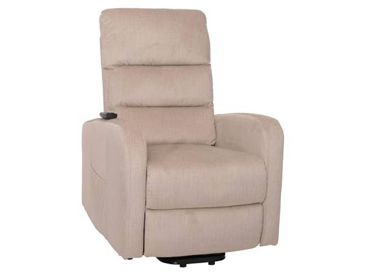 Mendler Fernsehsessel HWC-K62 Metall Chenille - Creme Sessel, Relaxsessel, TV-Sessel, Liegefunktion, Aufstehhilfe, elektrisch