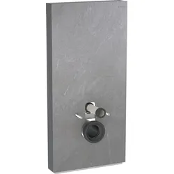 Monolith Plus Sanitärmodul für Wand-WC, 101 cm, Frontverkleidung aus Steinzeug: Steinzeug Schieferoptik, Aluminium schwarzchrom