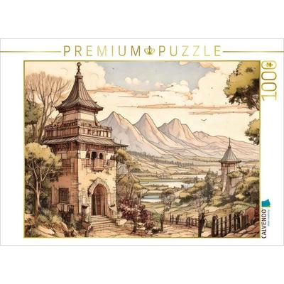 CALVENDO Puzzle Wehrhafte Türme säumen den Weg über das Land. | 1000 Teile Lege-Größe 64x48cm Foto-Puzzle für glückliche Stunden