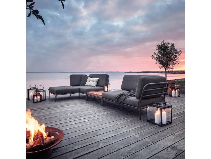 Houe LEVEL 2 Loungeset Dark grey mit Kaffeetisch aus Bambus
