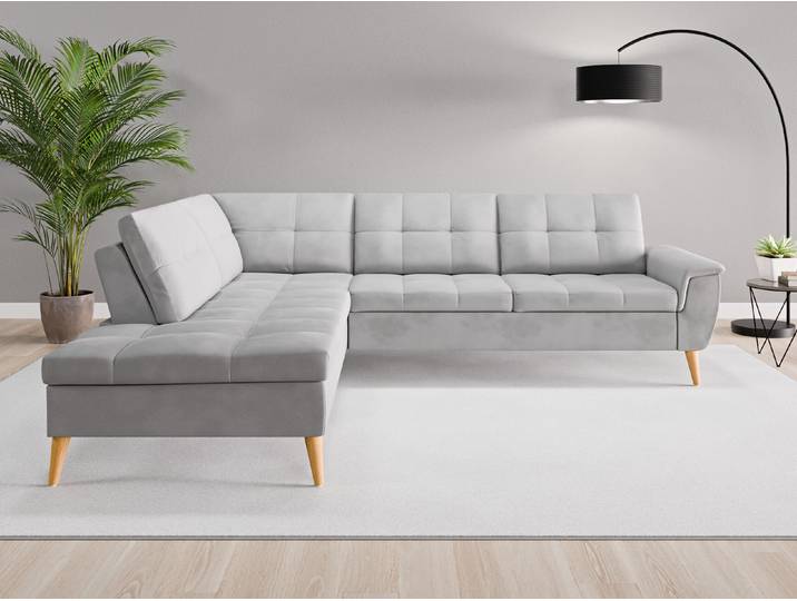 Ecksofa Rio Nr. 3 links - Grau (Achatgrau) - Vintage Velours