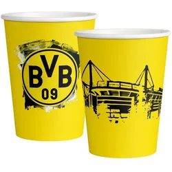 6 Becher BVB Borussia Dortmund Papier 500 ml