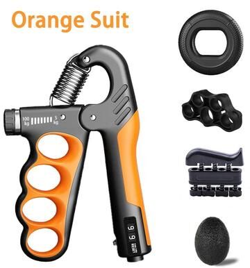 Uplift Treasures Adjustable Hand Grip Strengthener And Wrist Expander orange 5pcs