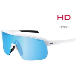 R2 Fusion Sonnenbrille glänzend weiß/eisblau chromfarben