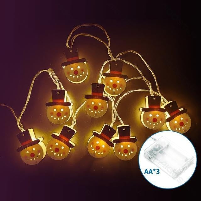 Dripio LED-lichtketting met houten sneeuwpop, warm wit licht, 3 meter
