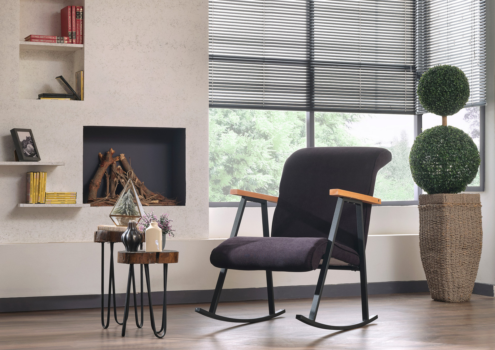 Hanah Home Yoka FTN1701 kantoorstoel zwart met metalen frame