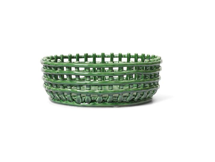 Ferm Living Bol tressé Ceramic Emerald Green